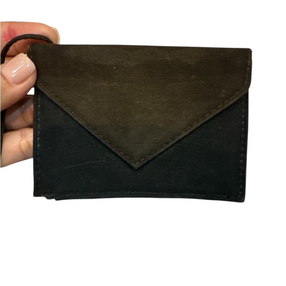 Vera Bradley ID Card Envelope Wristlet Black Brown